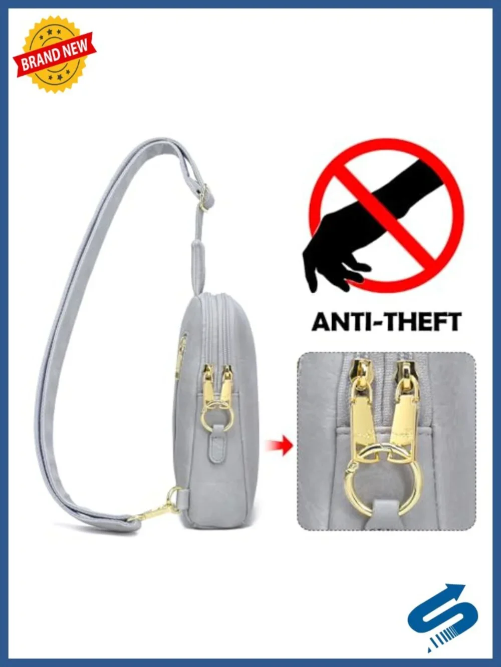 Lightweight Small Crossbody Sling Bag with Card Slots, Durable Faux Leather